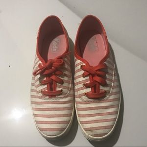 Keds orange and white sneakers